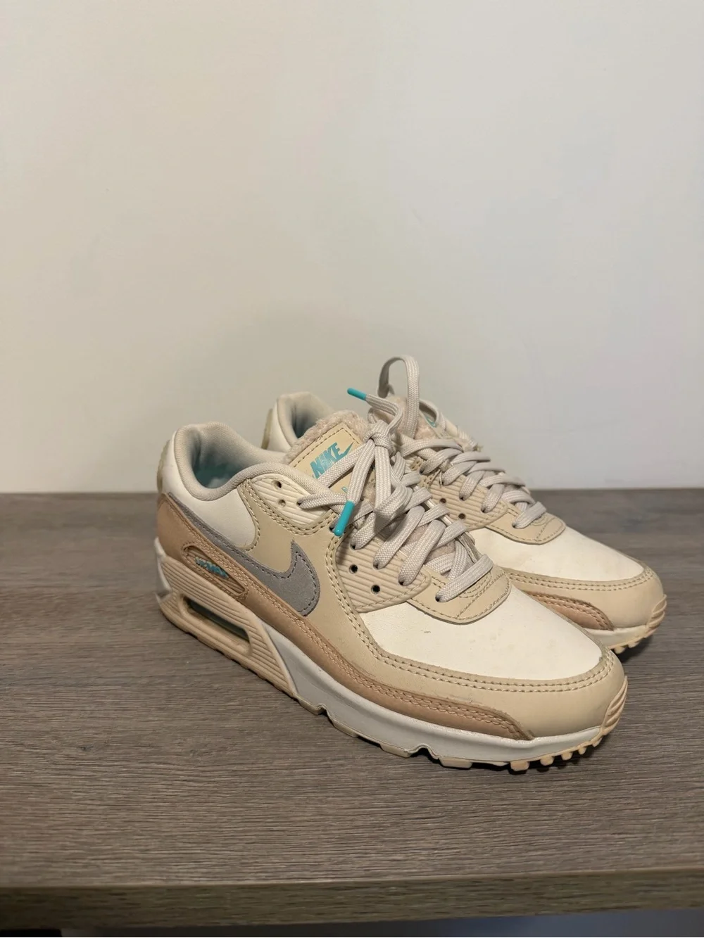 Nike Air Max 90 Cream & Tan with Grey Swoosh